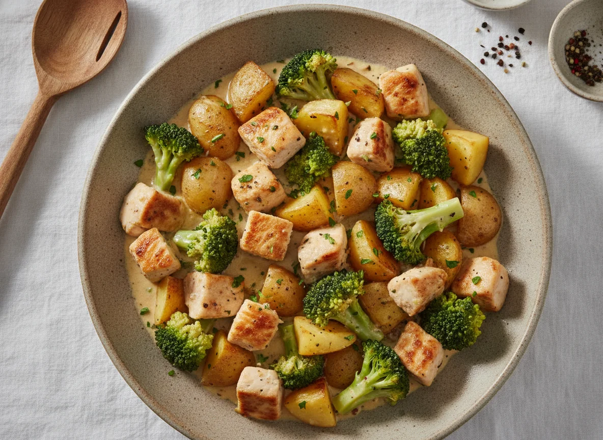 Hähnchen-Brokkoli-Kartoffel-Pfanne photo