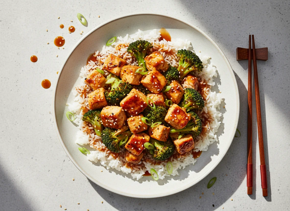 Hähnchen-Brokkoli-Reisgericht photo