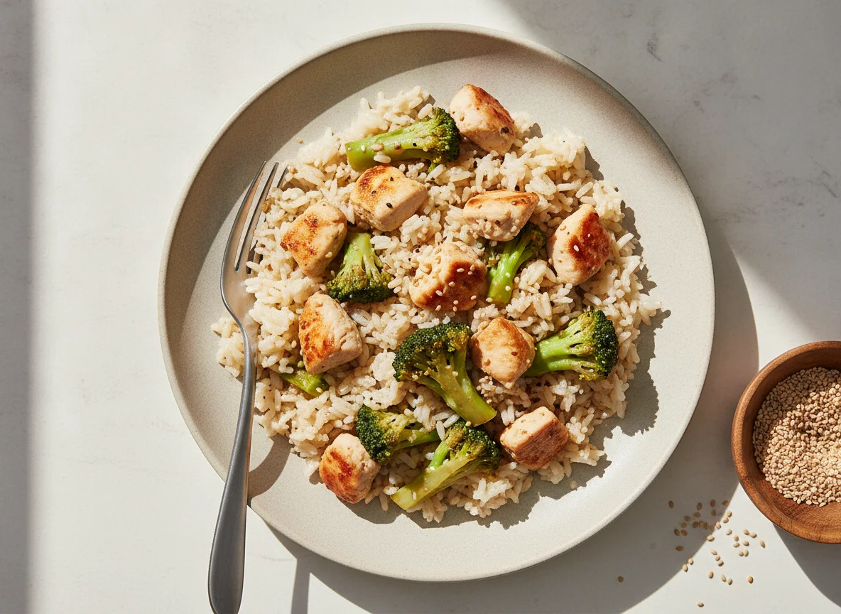 Hähnchen-Brokkoli-Reispfanne photo