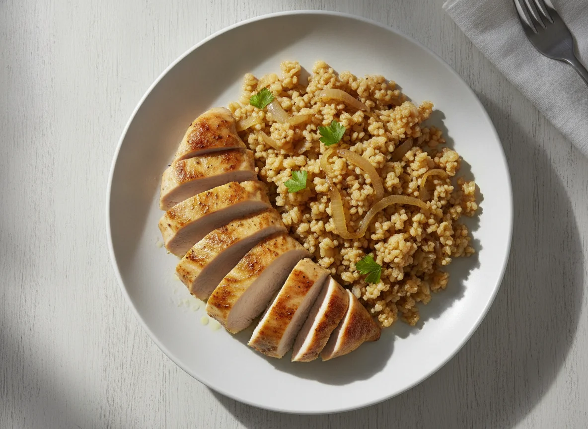 Hähnchenbrust mit Bulgur photo