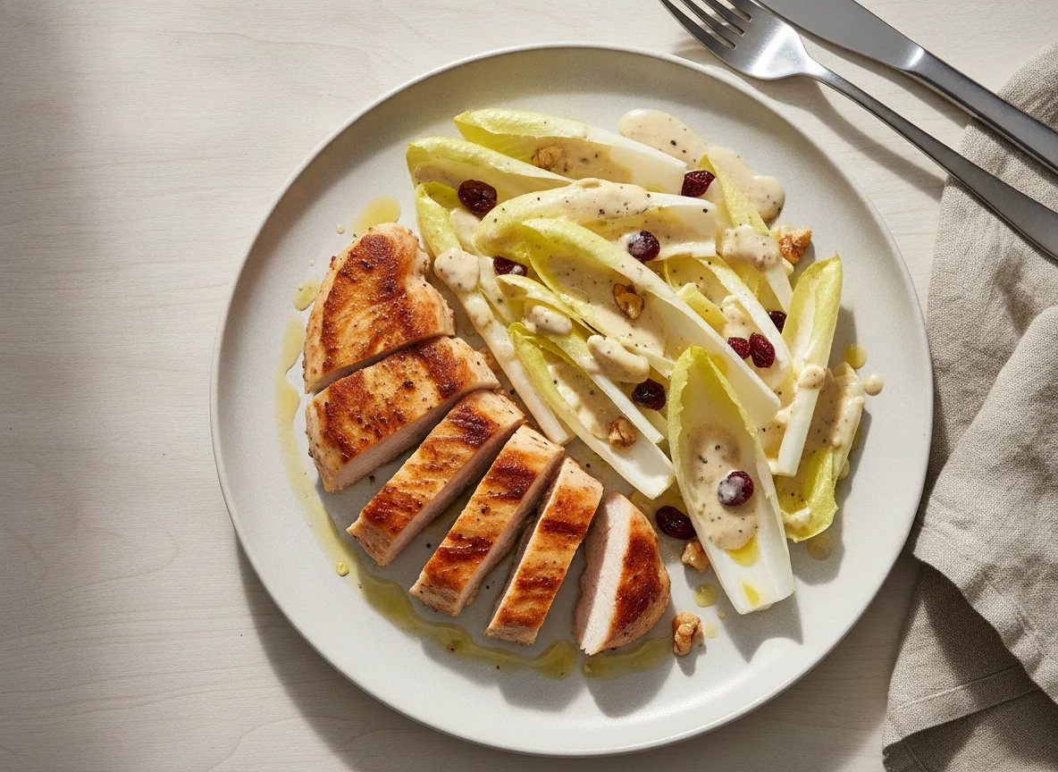 Hähnchenbrust mit Chicorée-Salat photo