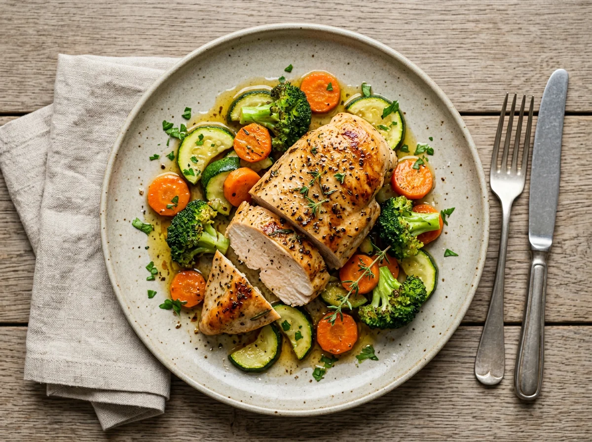 Hähnchenbrust mit Gemüse photo