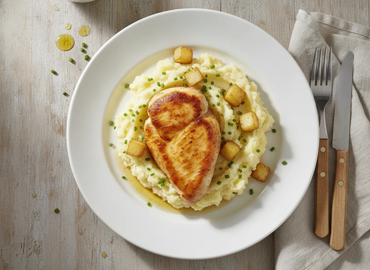 Hähnchenbrust mit Kartoffelstampf photo