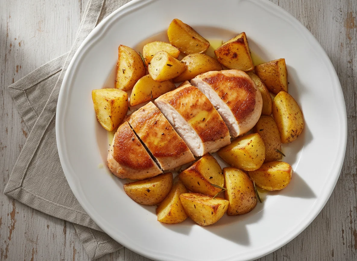 Hähnchenbrust mit Ofenkartoffeln photo