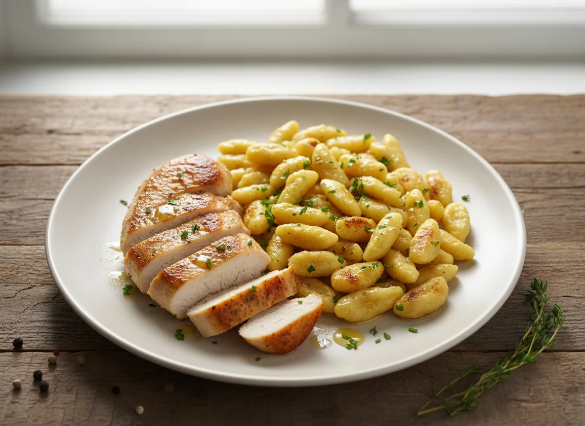 Hähnchenbrust mit Spätzle photo
