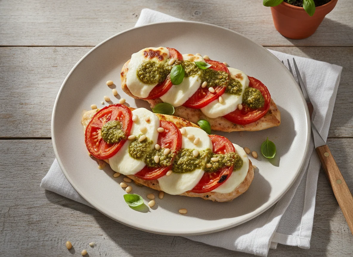 Hähnchenbrust mit Tomate und Käse überbacken photo