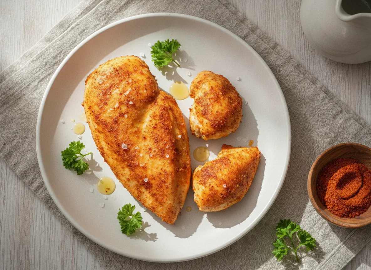 Hähnchenbrustfilet aus der Heißluftfritteuse photo