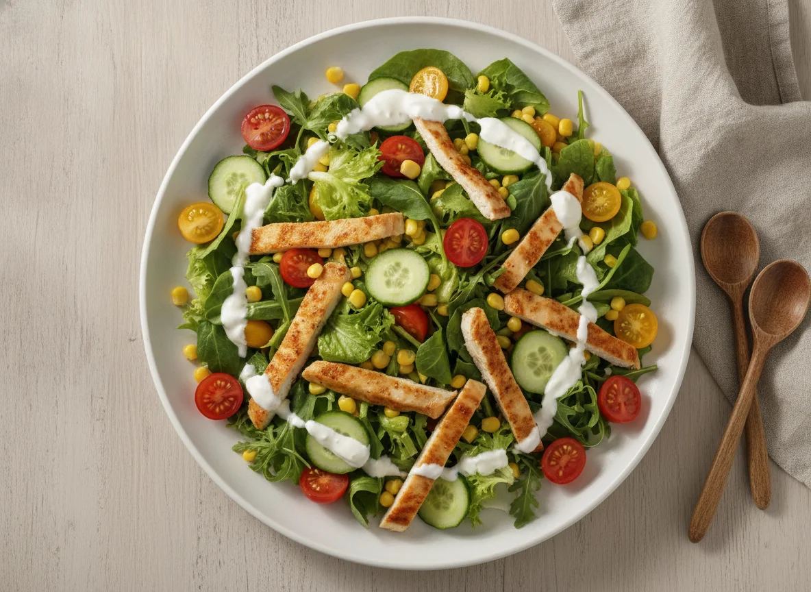 Hähnchenbrust-Salat mit Joghurt-Dressing photo