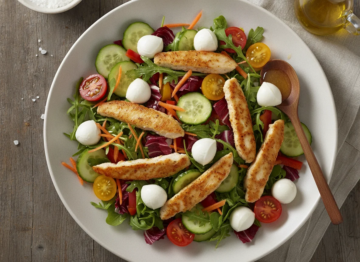 Hähnchenbrust-Salat mit Mozzarella photo