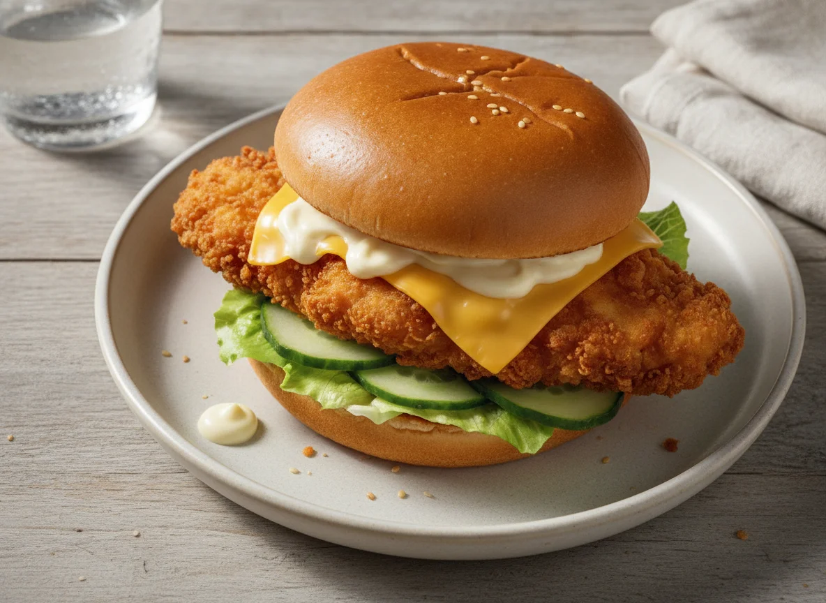 Hähnchen-Burger mit Brioche-Brötchen photo