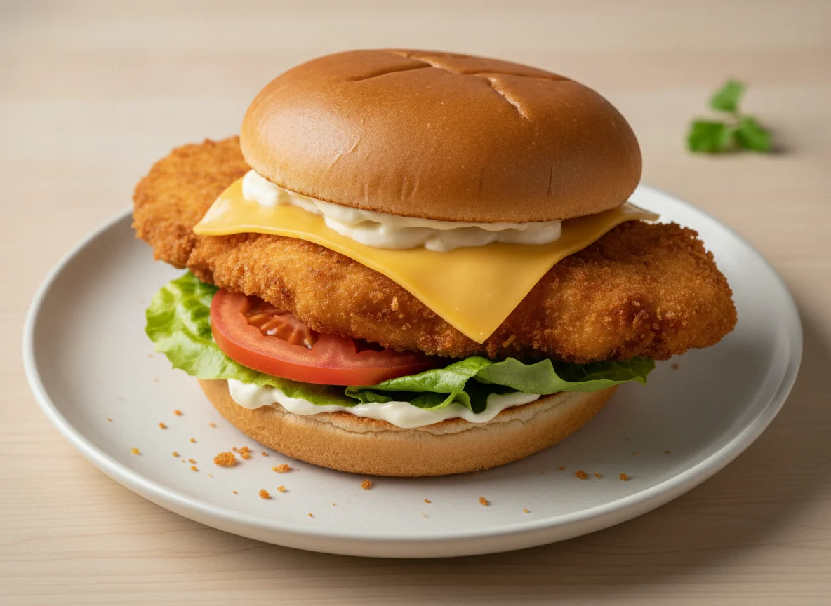 Hähnchen-Burger mit Käse photo