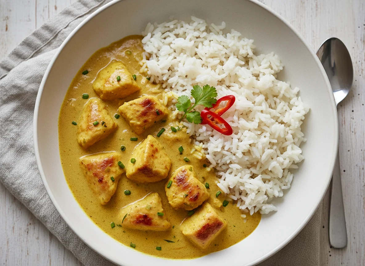 Hähnchen-Curry mit Basmatireis photo