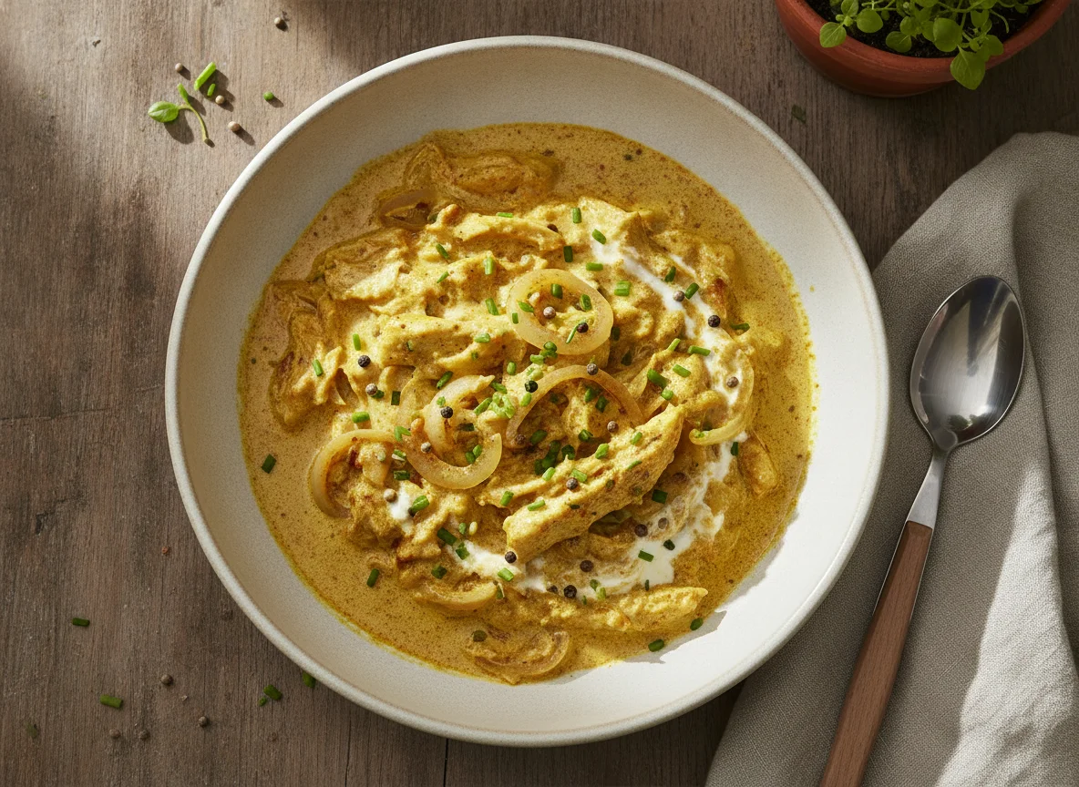 Hähnchen-Curry mit Sahnesauce photo