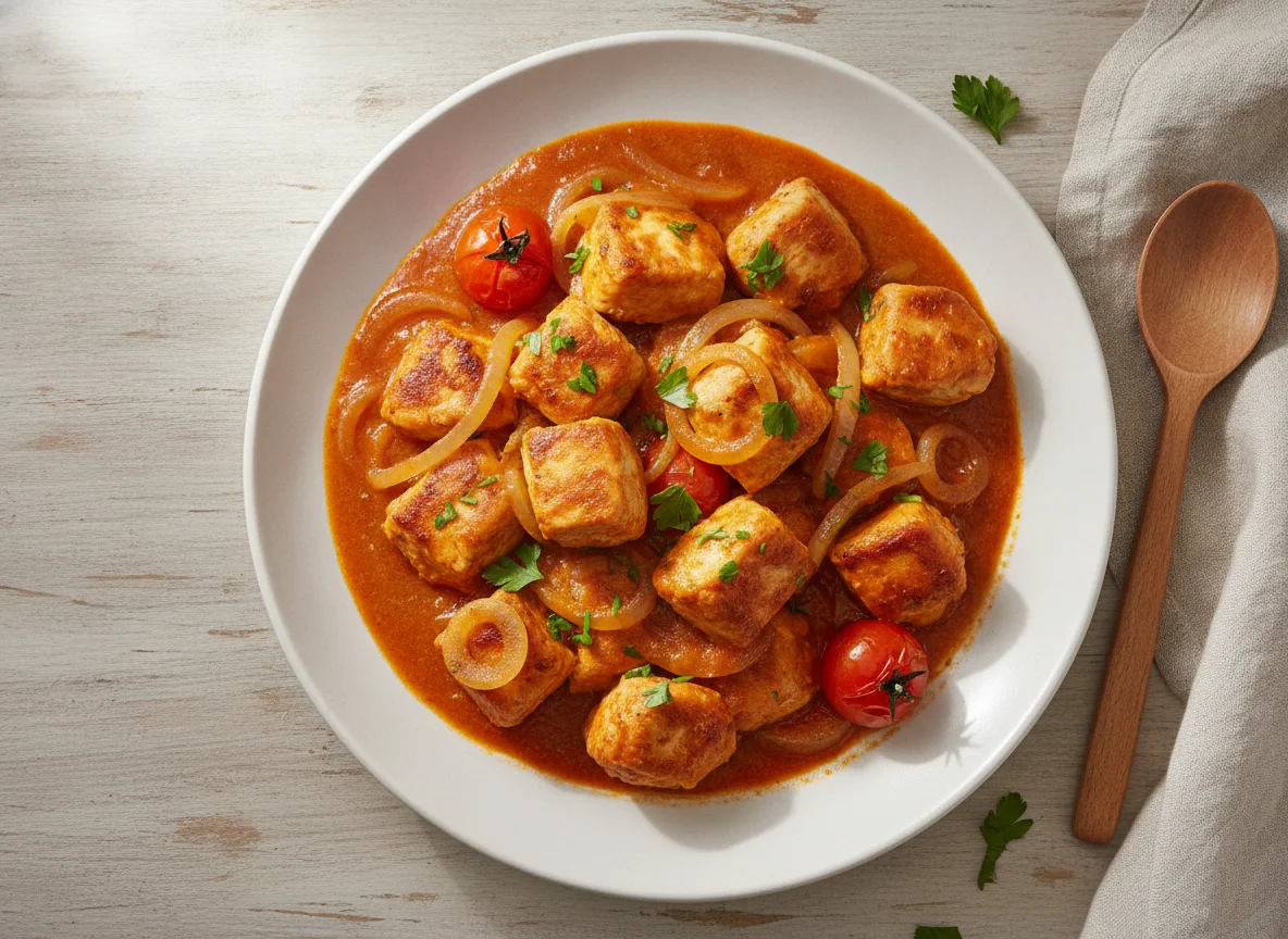 Hähnchen-Curry mit Tomatensauce photo
