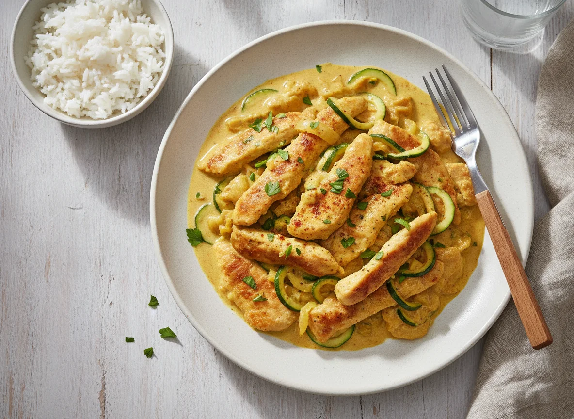 Hähnchen-Curry-Geschnetzeltes photo