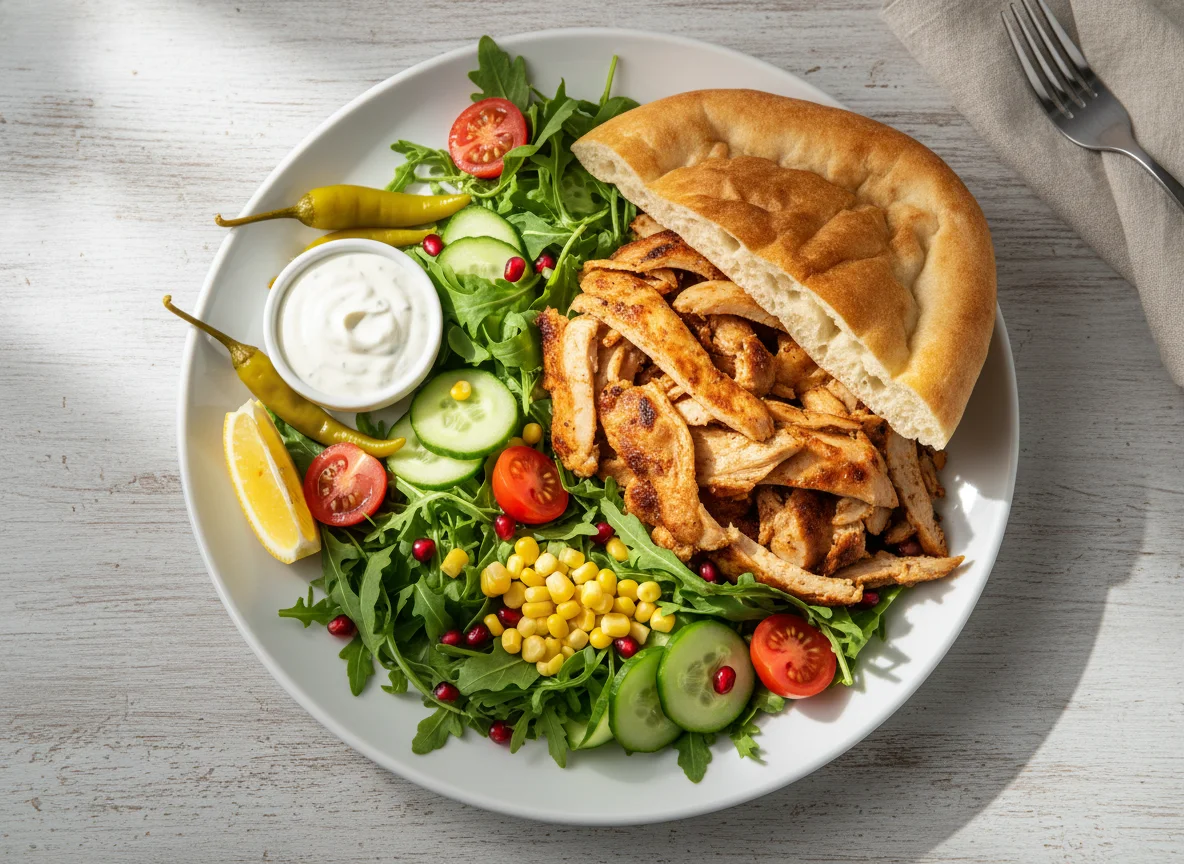 Hähnchen-Döner-Teller mit Salat photo