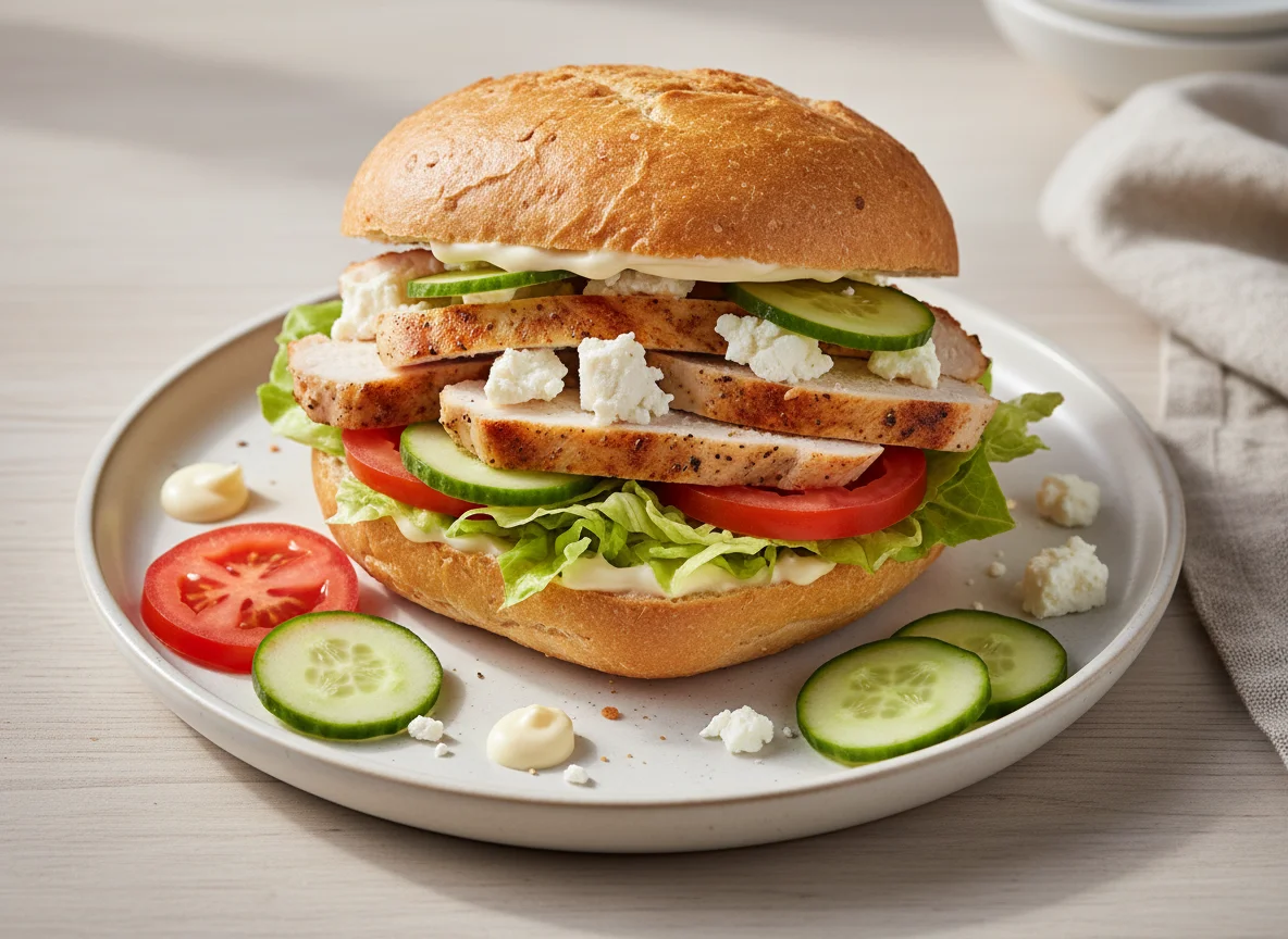 Hähnchen-Feta-Brötchen photo