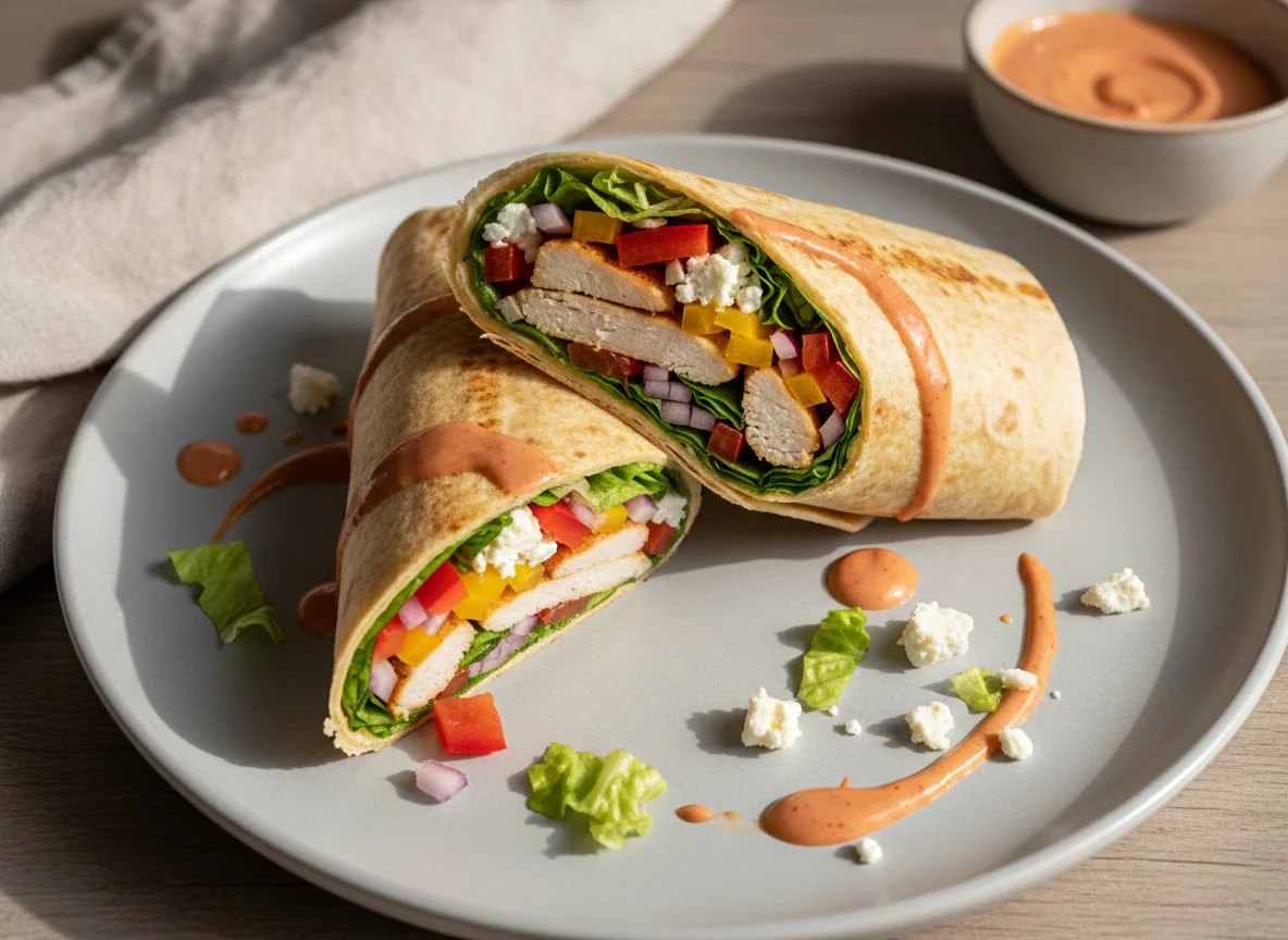 Hähnchen-Feta-Wrap photo