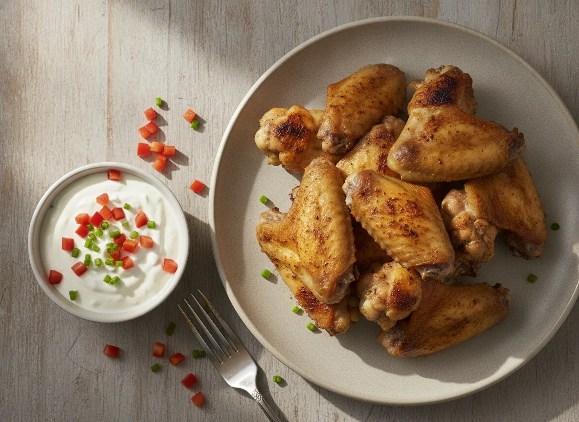 Hähnchenflügel mit Dip photo