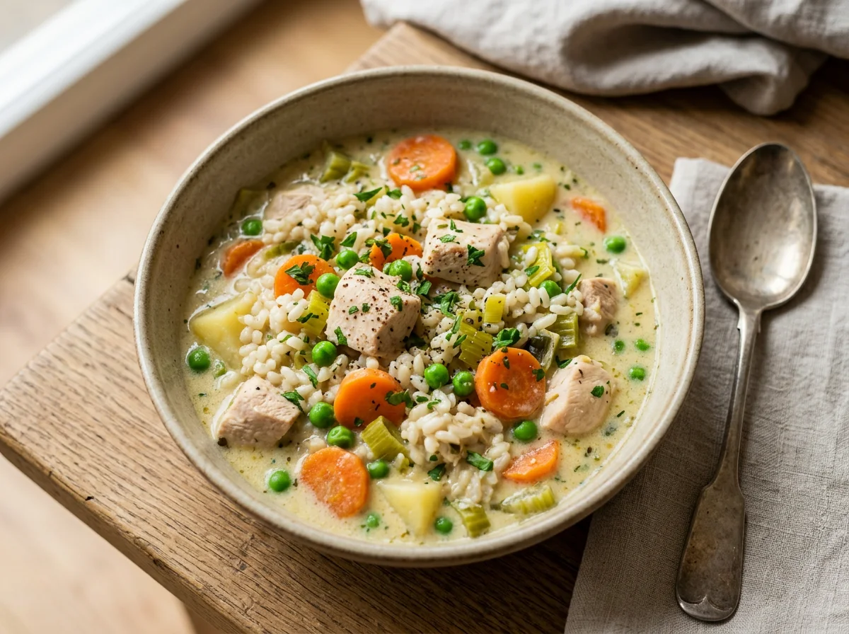 Hähnchen-Gemüse-Eintopf mit Reis photo