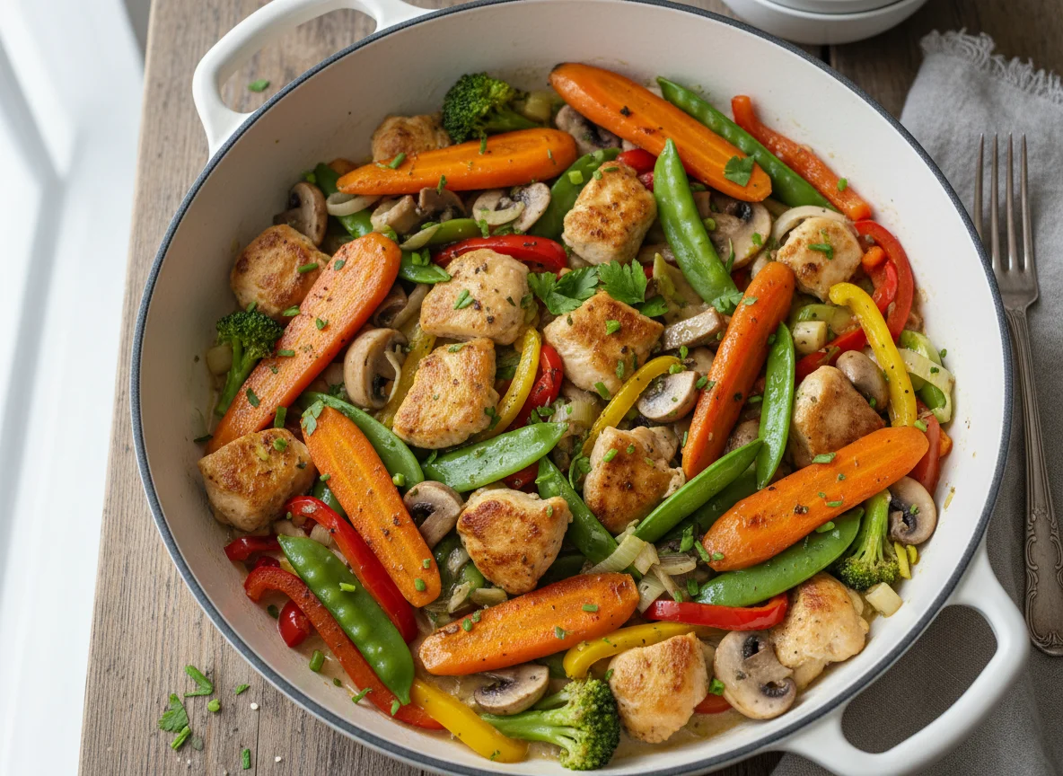 Hähnchen-Gemüsepfanne photo