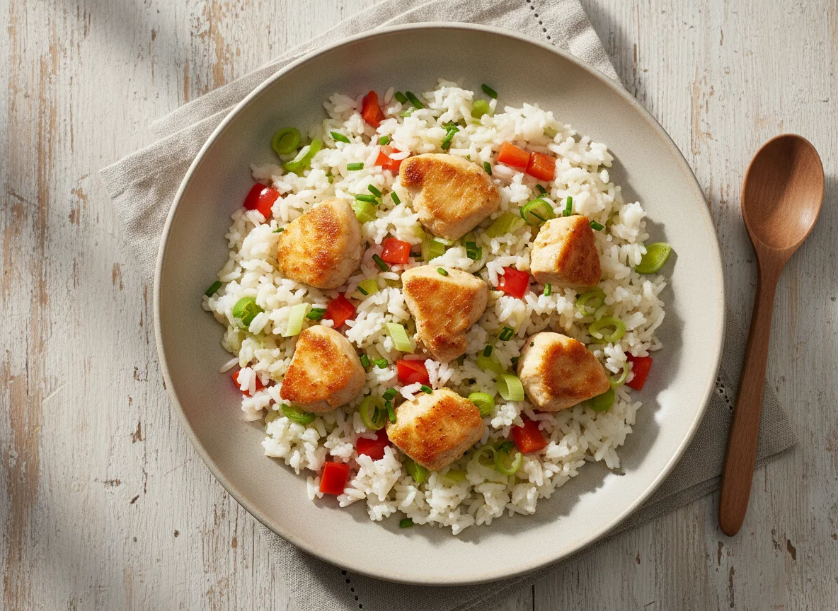 Hähnchen-Gemüse-Reisgericht photo