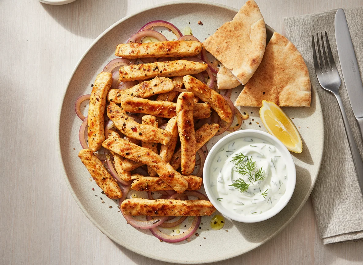 Hähnchen-Geschnetzeltes Gyros Art photo