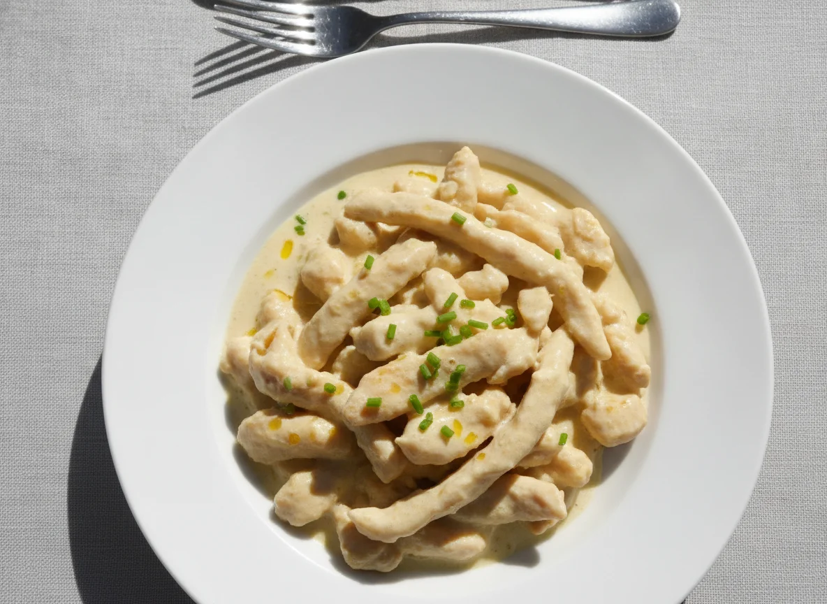 Hähnchengeschnetzeltes in Sahnesauce photo