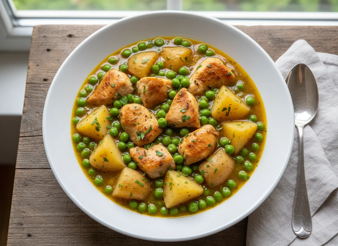 Hähnchen-Kartoffel-Erbsen-Eintopf photo