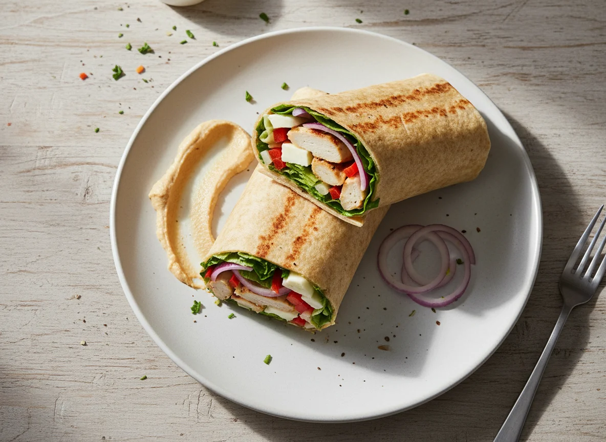Hähnchen-Mozzarella-Wrap photo