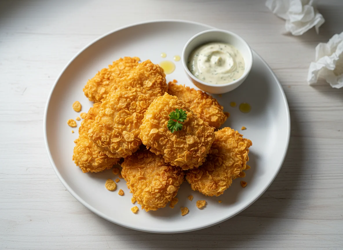 Hähnchen-Nuggets mit Cornflakes-Panade photo