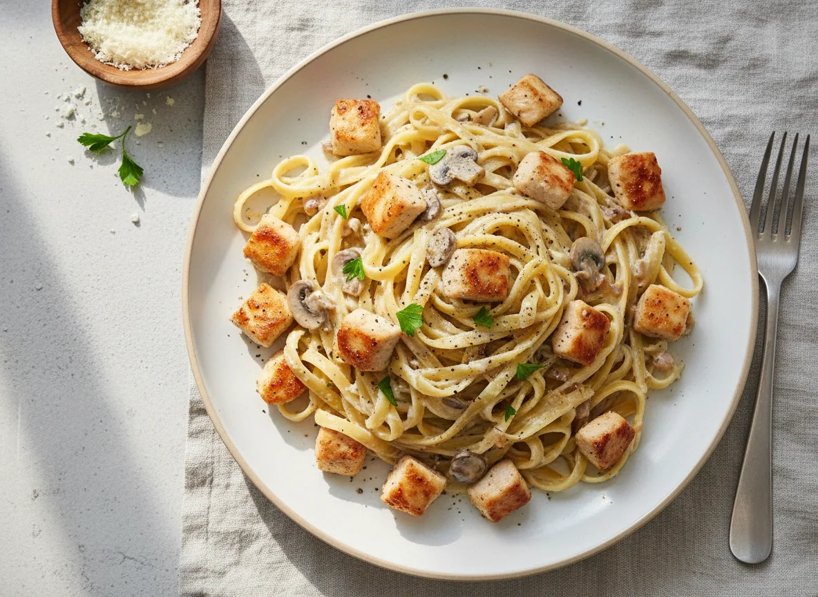 Hähnchen-Pasta in Rahmsauce photo