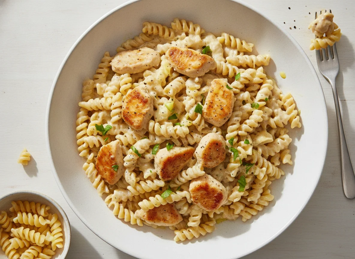 Hähnchen-Pasta in Sahnesauce photo