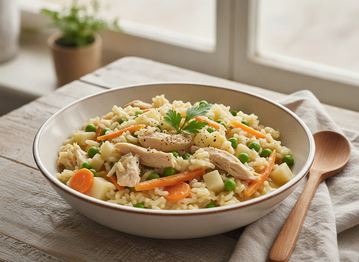Hähnchen-Reis-Eintopf mit Gemüse photo