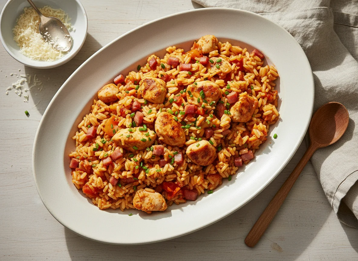 Hähnchen-Reis-Pfanne photo