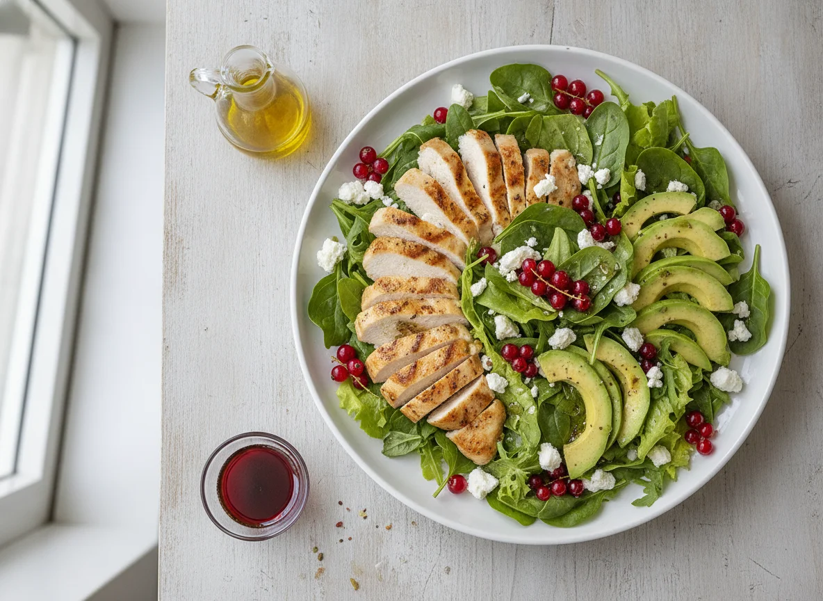 Hähnchensalat mit Avocado und Feta photo