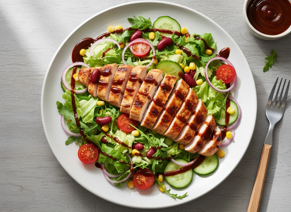 Hähnchensalat mit BBQ-Sauce photo