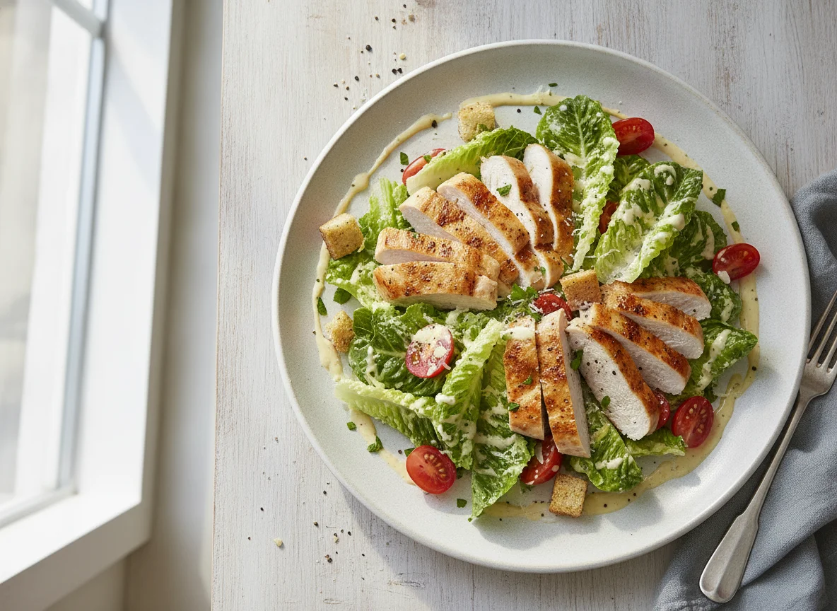 Hähnchen-Salat mit Caesar-Dressing photo