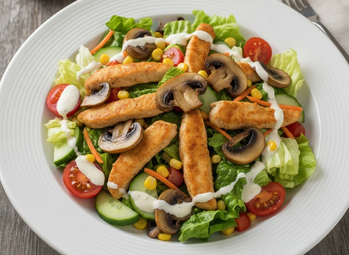 Hähnchen-Salat mit Champignons photo