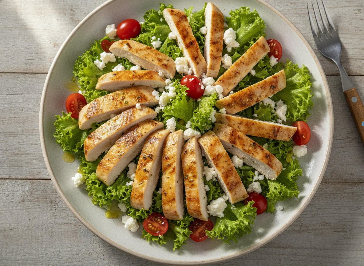 Hähnchen-Salat mit Feta und Tomaten photo