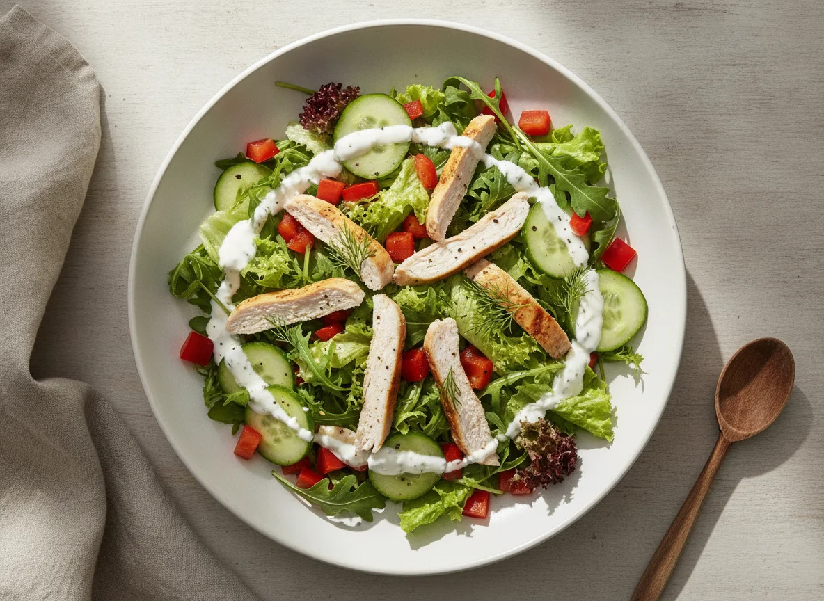 Hähnchen-Salat mit Joghurtdressing photo