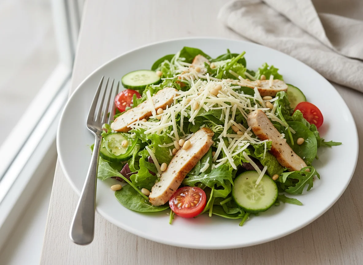 Hähnchensalat mit Käse photo