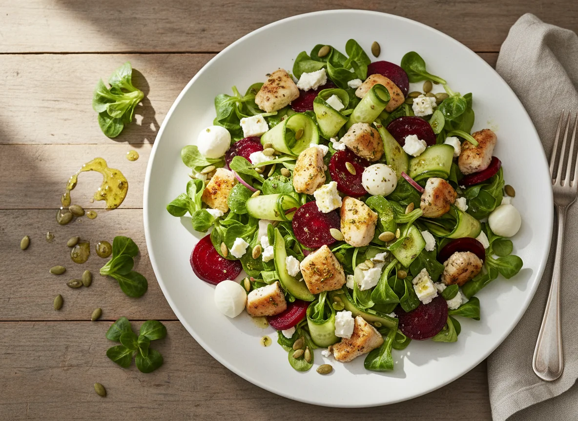 Hähnchensalat mit Rote Bete und Feta photo