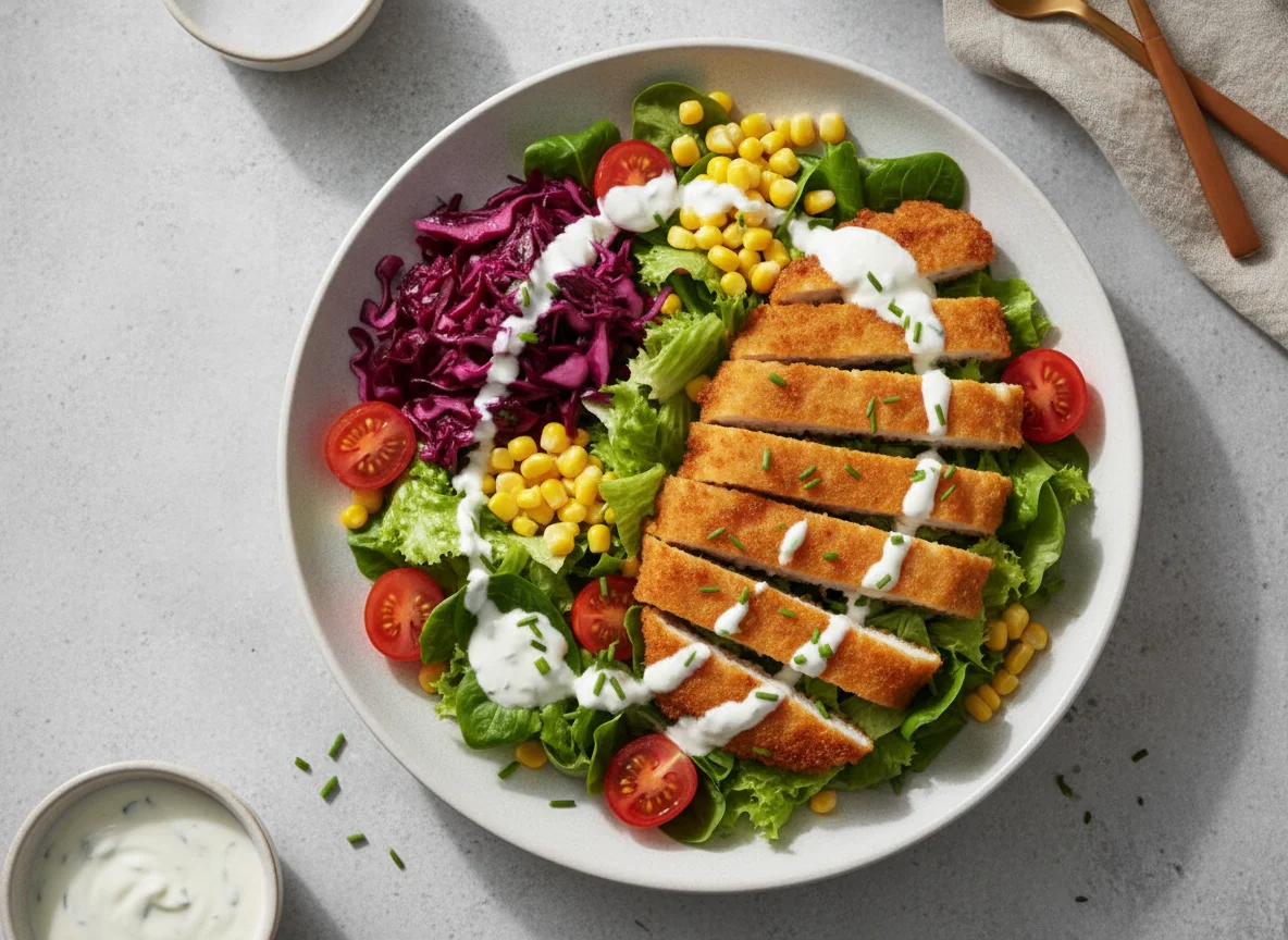 Hähnchenschnitzel-Salat photo
