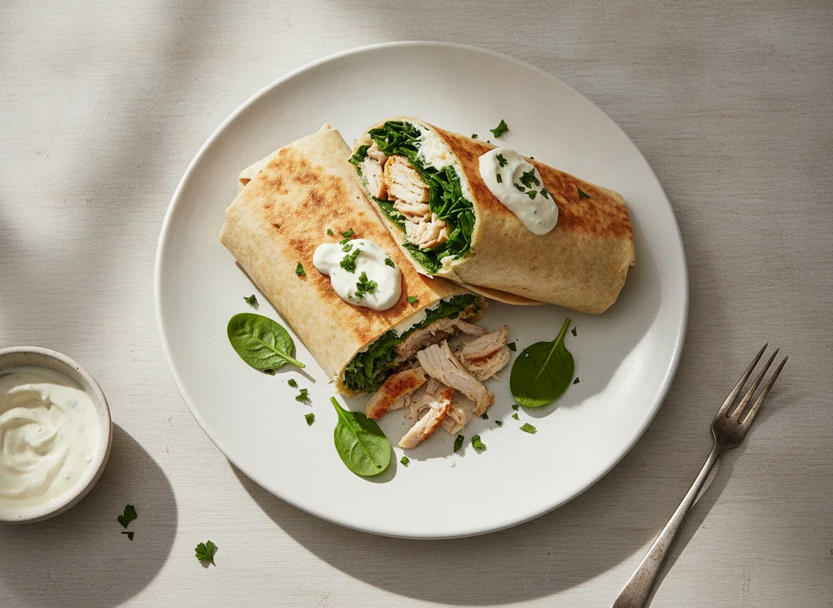 Hähnchen-Spinat-Wrap photo
