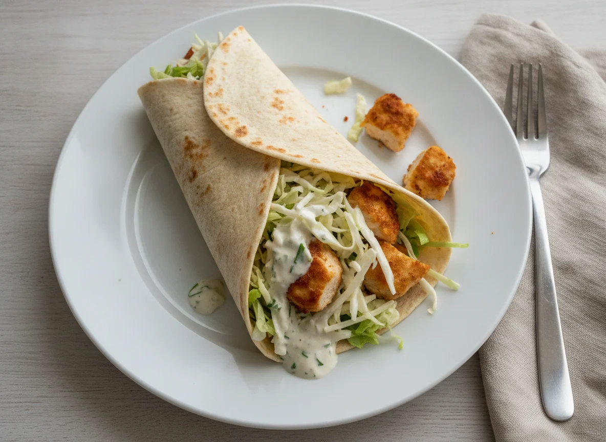 Hähnchen-Wrap mit Krautsalat photo