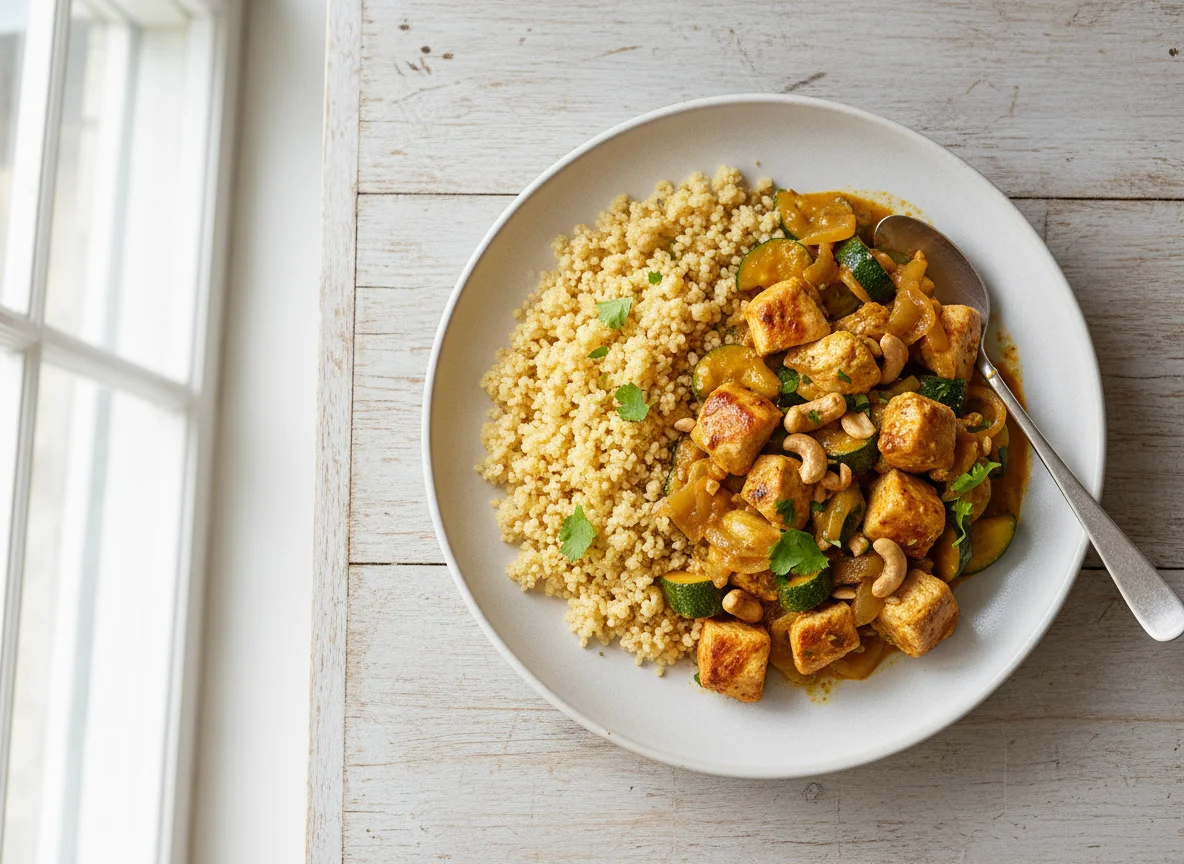 Hähnchen-Zucchini-Curry mit Couscous photo