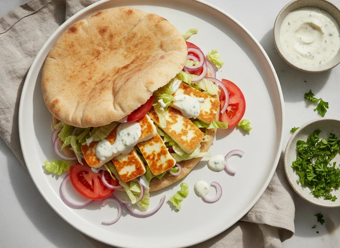 Halloumi Döner im Fladenbrot photo