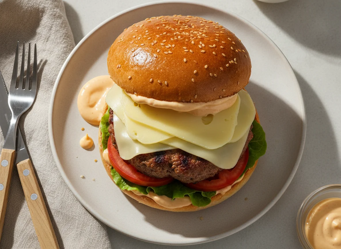 Hamburger mit Käse photo
