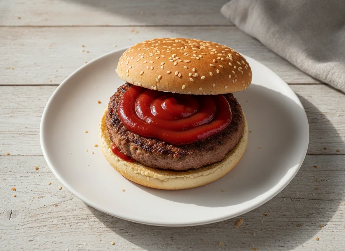 Hamburger mit Ketchup photo